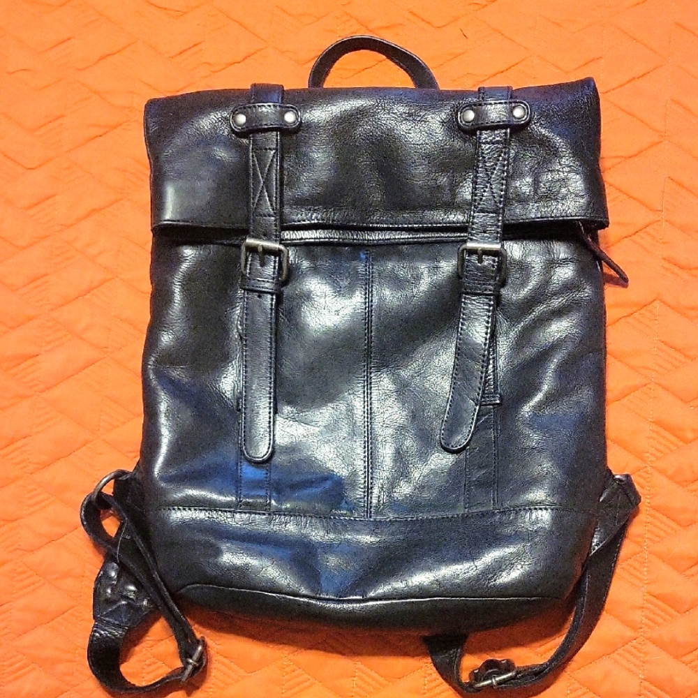 Black Leather Backpack
